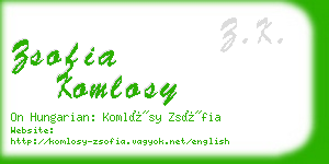 zsofia komlosy business card